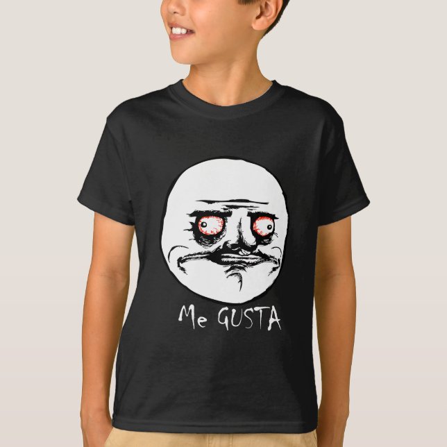 Me Gusta Raging Tecknad Ansikte Tee Shirt (Framsida)