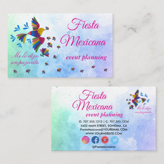 "Me lo dijo un pajarito" Arte  Mexicano Estándar Visitkort (Fram/baksida)