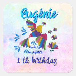 "Me lo dijo un pajarito" - Editable Fyrkantigt Klistermärke