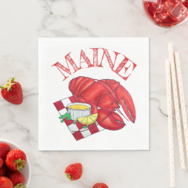 ME Maine Lobster Shack Seafood Dinner Red Gingham Pappersservett