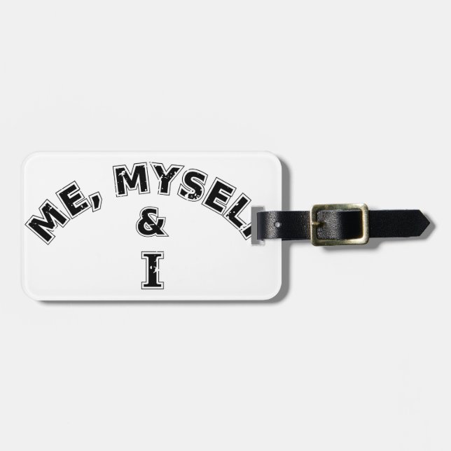Me Myself And I Typografi Bagagebricka (Horisontell Framsida)