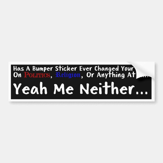 Me Niether Bumperstickers Bildekal (Framsidan)