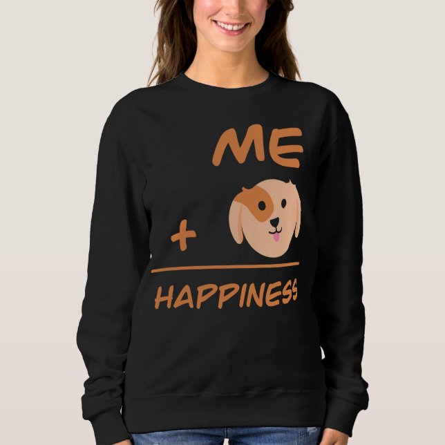 Me Plus Dog Equals Happiness Cute Dog Lover T Shirt (Framsida)