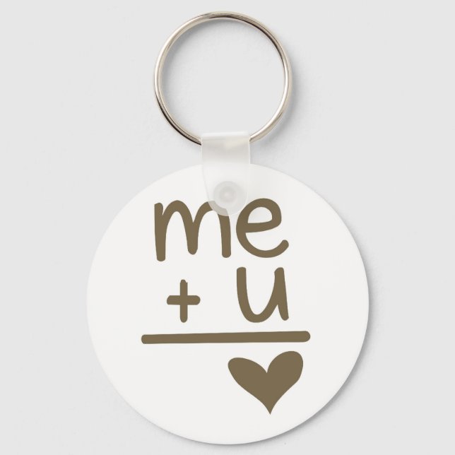 Me Plus you Equals Kärlek Doodle Keychain Nyckelring (Framsida)