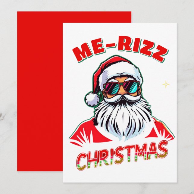 Me-Rizz jul gen Alpha meme rolig Julkort (Fram/baksida)