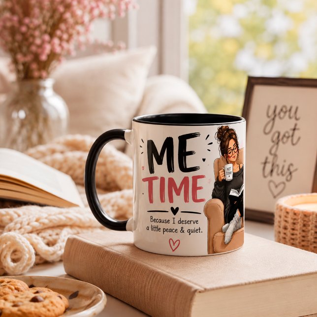 Me Time Coffee Mug, Funny Self Care Gift for Women Mugg (Skapare uppladdad)