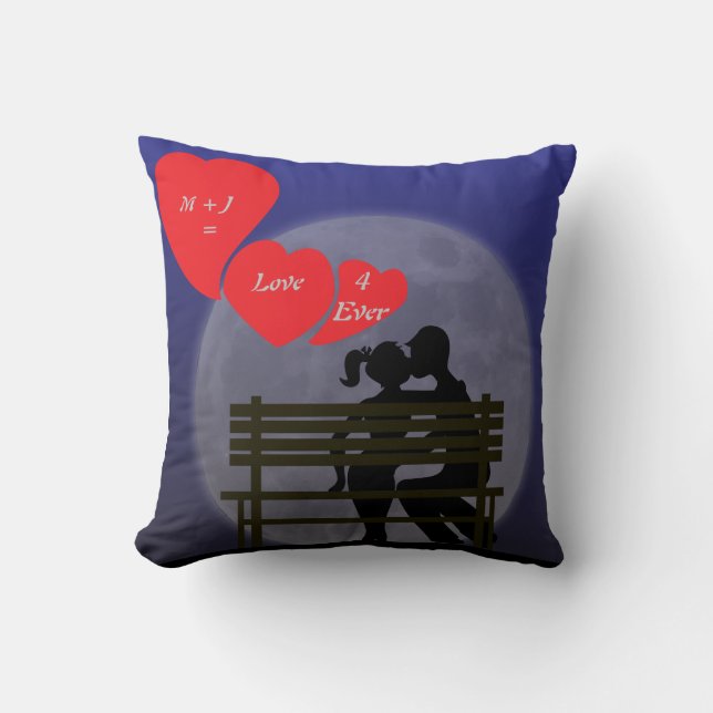 "Me + you 4 ever" i Moonlight Dekorativ kudde (Framsida)