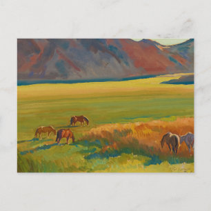 Meadow and Horses av Maynard Dixon Vykort
