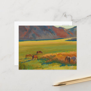 Meadow and Horses av Maynard Dixon Vykort