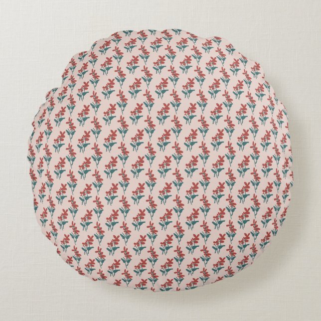 Meadow Blommar Round Cushion Rund Kudde (Framsidan)