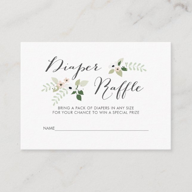Meadow Blooms Diaper Raffle, inbjudan infoga (Framsida)