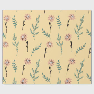 Meadow Blooms: Minimalist Botanical Pattern Presentpapper