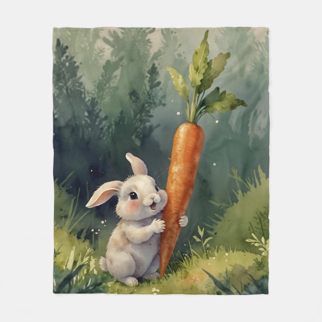 Meadow Bunny Dreams: Mysigt Fleece Blanket (Framsidan)