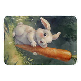 Meadow Bunny Dreams: Whimsical Bath Mat Badrumsmatta