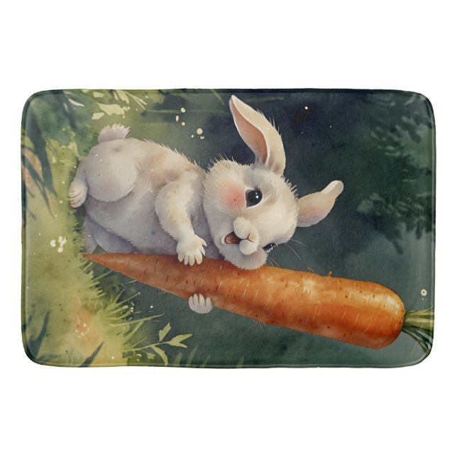 Meadow Bunny Dreams: Whimsical Bath Mat Badrumsmatta (Framsidan)