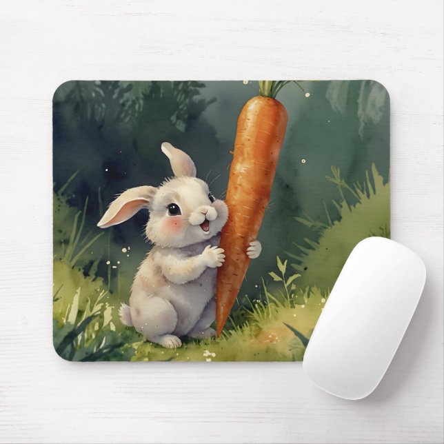 Meadow Bunny Dreams: Whimsical Mousepad Musmatta (Med mus)