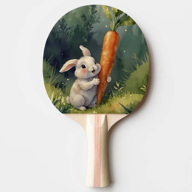 Meadow Bunny Dreams: Whimsical Ping Pong Paddle Pingisracket (Framsidan)