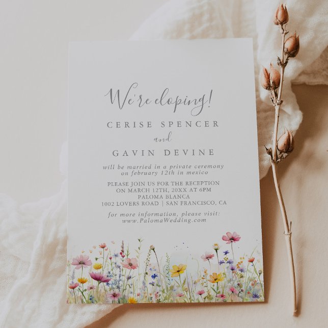 Meadow Colorful Wildblomelopement Recept Inbjudningar (Skapare uppladdad)