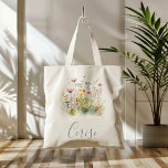 Meadow Colorful Wildblomma Bridesmaid Tygkasse<br><div class="desc">Denna ängsfärgade vildblomma i påsen är perfektens bröllop gåva för att presentera dina brudtärnor och maid of honor för ett modernt bröllop. Utformningen har grönt,  rosa,  ,  gult,  lila,  vattenfärgsblommor i multifärgaden.</div>