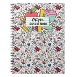 meadow floral Back to School Supplies Teachers Anteckningsbok