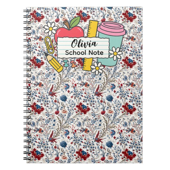 meadow floral Back to School Supplies Teachers  Anteckningsbok (Framsidan)