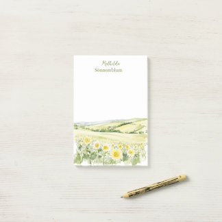Meadow floral landscape post-it block