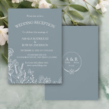 Meadow Flowers Blue Grått Wedening Reception