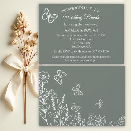 Meadow Flowers Bröllop Brunch Inbjudningar