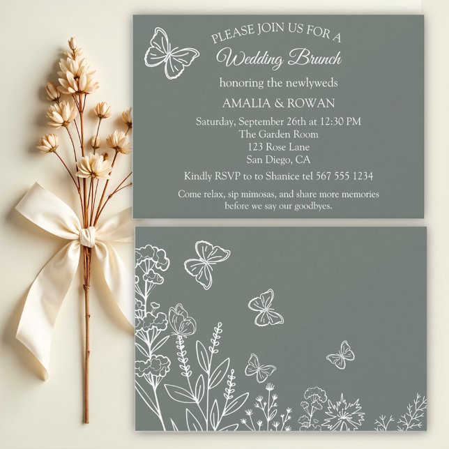 Meadow Flowers Bröllop Brunch Inbjudningar (Skapare uppladdad)