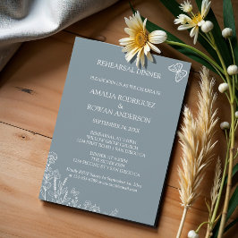 Meadow Flowers Bröllop Rehearsal Middag Inbjudningar