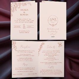 Meadow Flowers Misty Ro All-in-one Bröllop Inbjudan