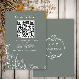 Meadow Flowers Sirocco Grönt Scan QR OSA kort
