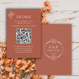 Meadow Flowers Terracotta Scan QR-informationskort Tilläggskort
