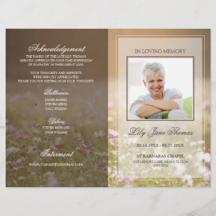 Meadow Funeral Program   I lagringsminne