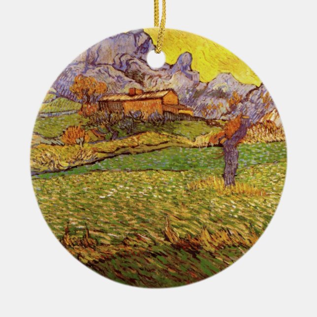 Meadow in Mountain av Vincent van Gogh Julgransprydnad Keramik (Framsidan)