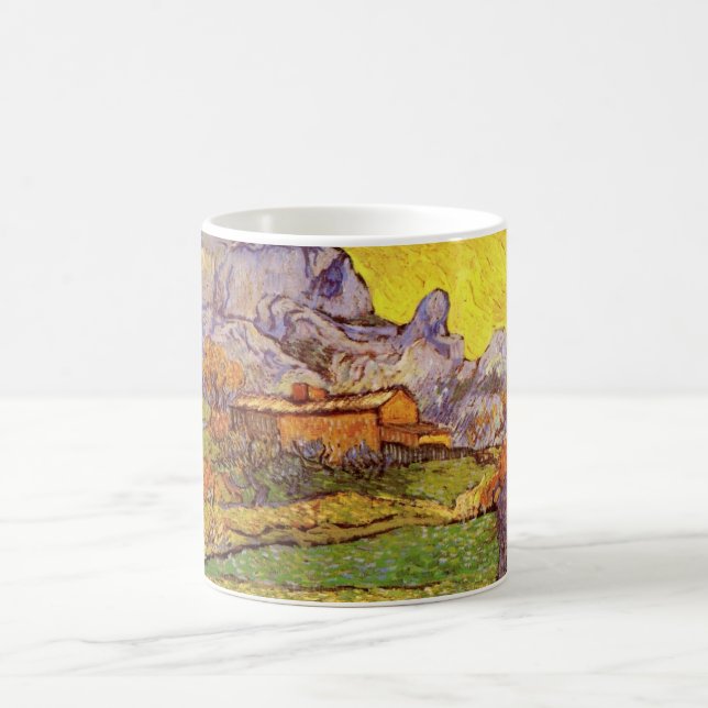 Meadow in Mountain av Vincent van Gogh Kaffemugg (Center)