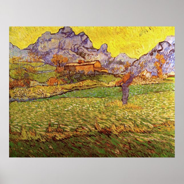 Meadow in Mountain av Vincent van Gogh Poster (Framsidan)