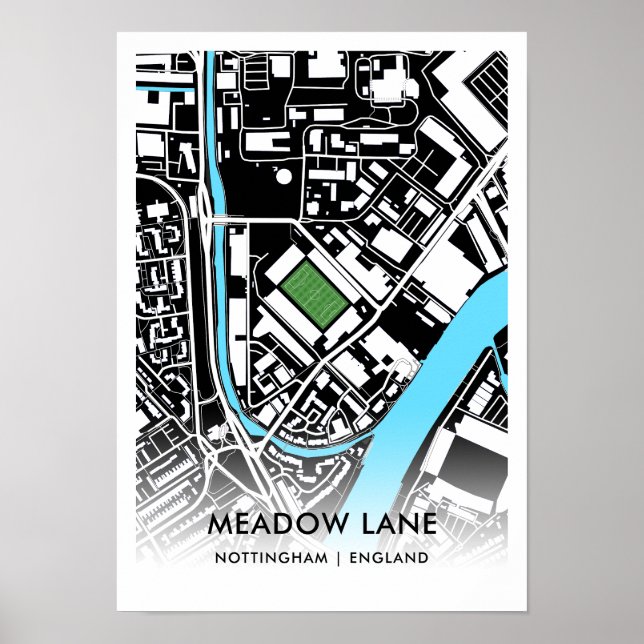 Meadow Lane Poster - Historiskt hem för Notts Coun (Framsidan)