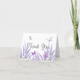 Meadow Lavender Blommigt Butterfly Baby Shower Tack Kort