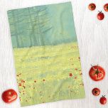 Meadow liggande kökshandduk<br><div class="desc">En gult- och grönt landskapskonst som målar i grönt och gult av en fullt eller fält av vild blommor med en gräs skog vid horisonten. Originalkonst av Nic Squirrell.</div>