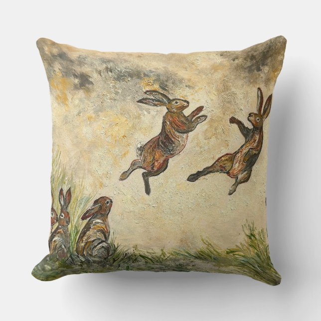 Meadow Matchup Playful Hares in a Meadow  Kudde (Framsida)