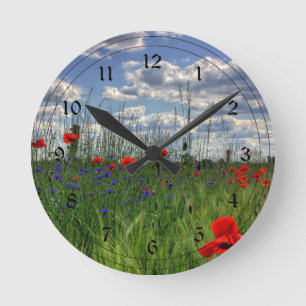 Meadow med Wildblommor Rund Klocka