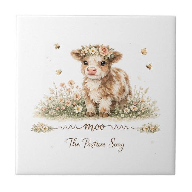 Meadow Melody cow paper plates Kakelplatta (Framsidan)