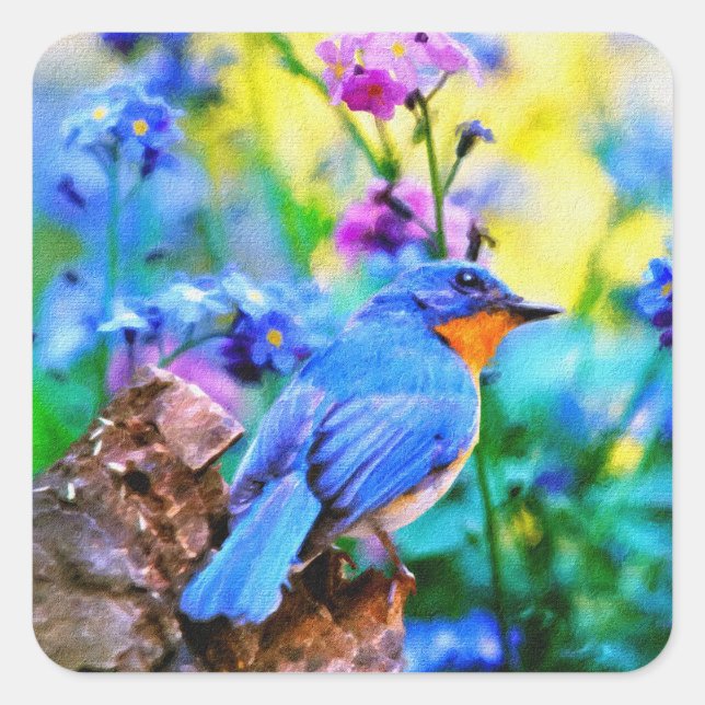 Meadow Melody Fyrkantigt Klistermärke (Framsida)