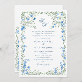Meadow Pastel Fransk Ro Blommigt Bröllop Inbjudningar