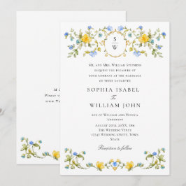 Meadow Pastel Fransk Ro Blommigt Bröllop Inbjudningar