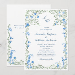 Meadow Pastel Fransk Ro Blommigt Bröllop QR-kod Inbjudningar