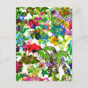Meadow Summer Blommars Botanical Garden Watercolor Helg Vykort