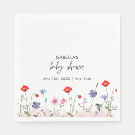 Meadow Summer WildblomBaby Shower Pappersservett