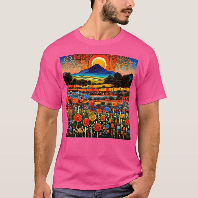 Meadow Sunset 2 aktivt T Shirt (Framsida)